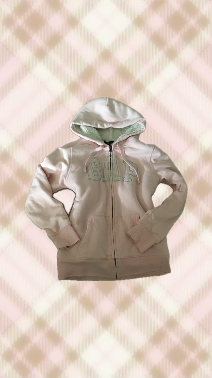 갭 핑크 양털 후드집업 라떼 히메 러블리 로걀 빈티지 핀터 갸루 상품이미지1