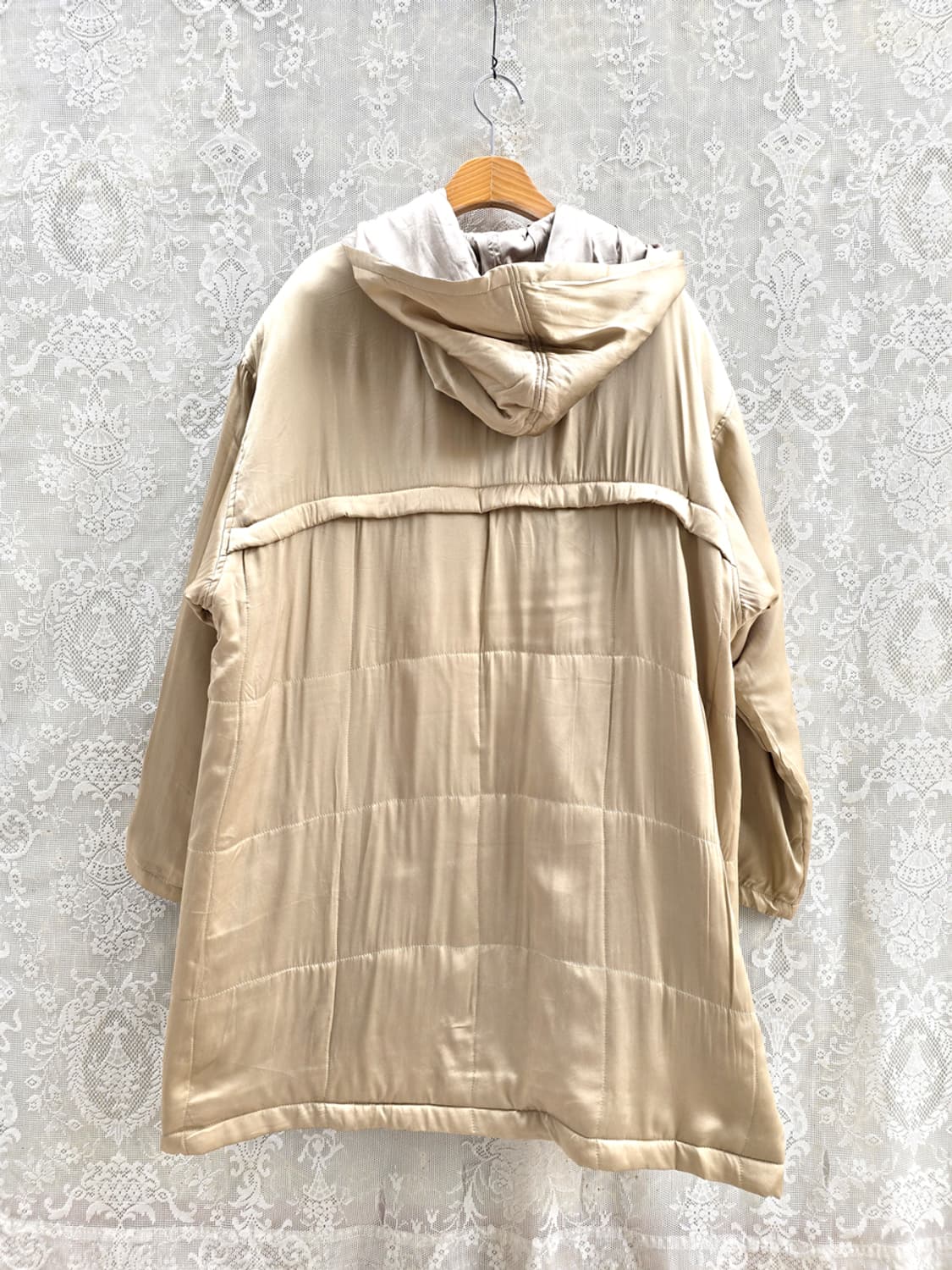 빈티지 실크 후드코트 실크 100% 상품이미지5