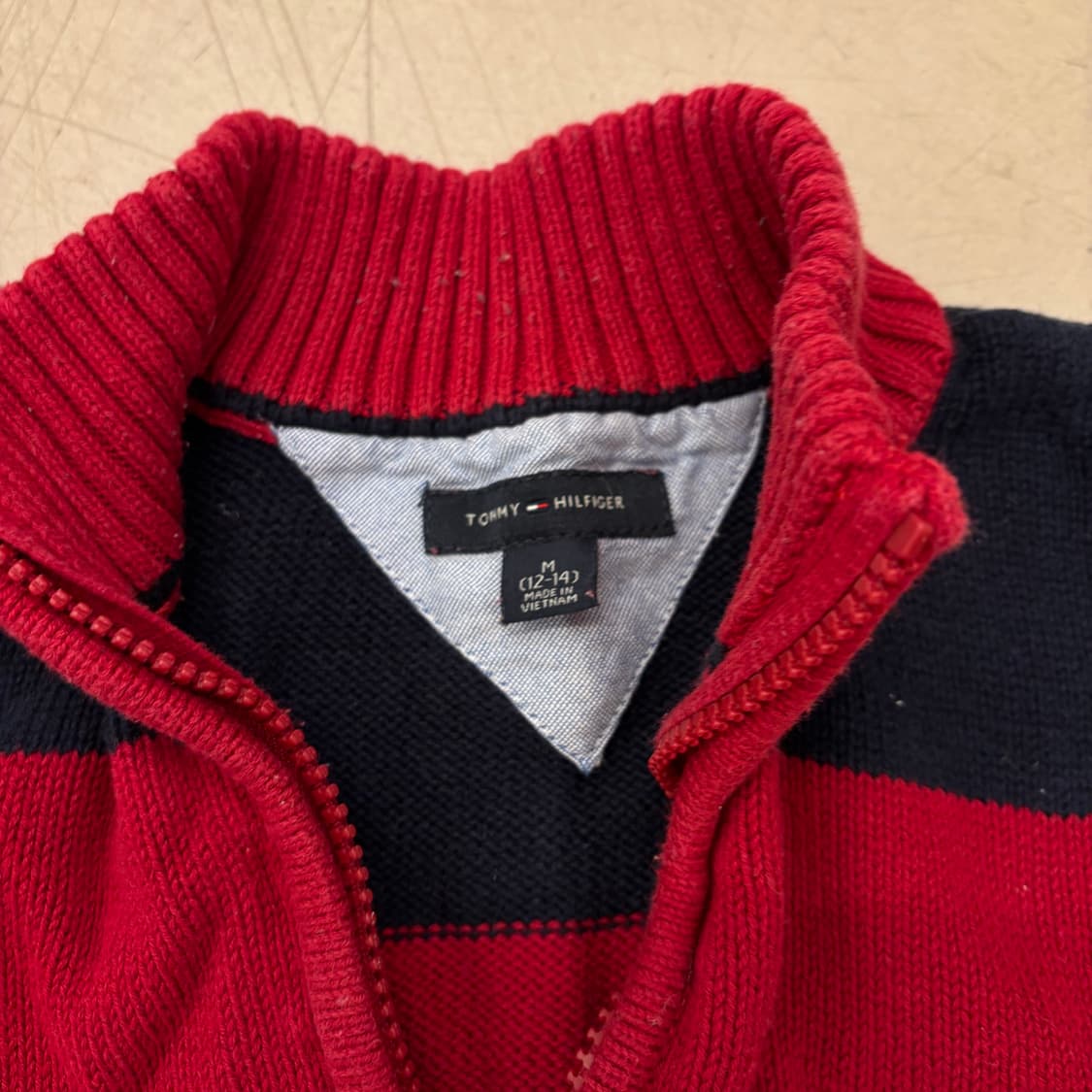 타미 힐피거 스트라이프 쿼터 집업 니트 상품이미지3