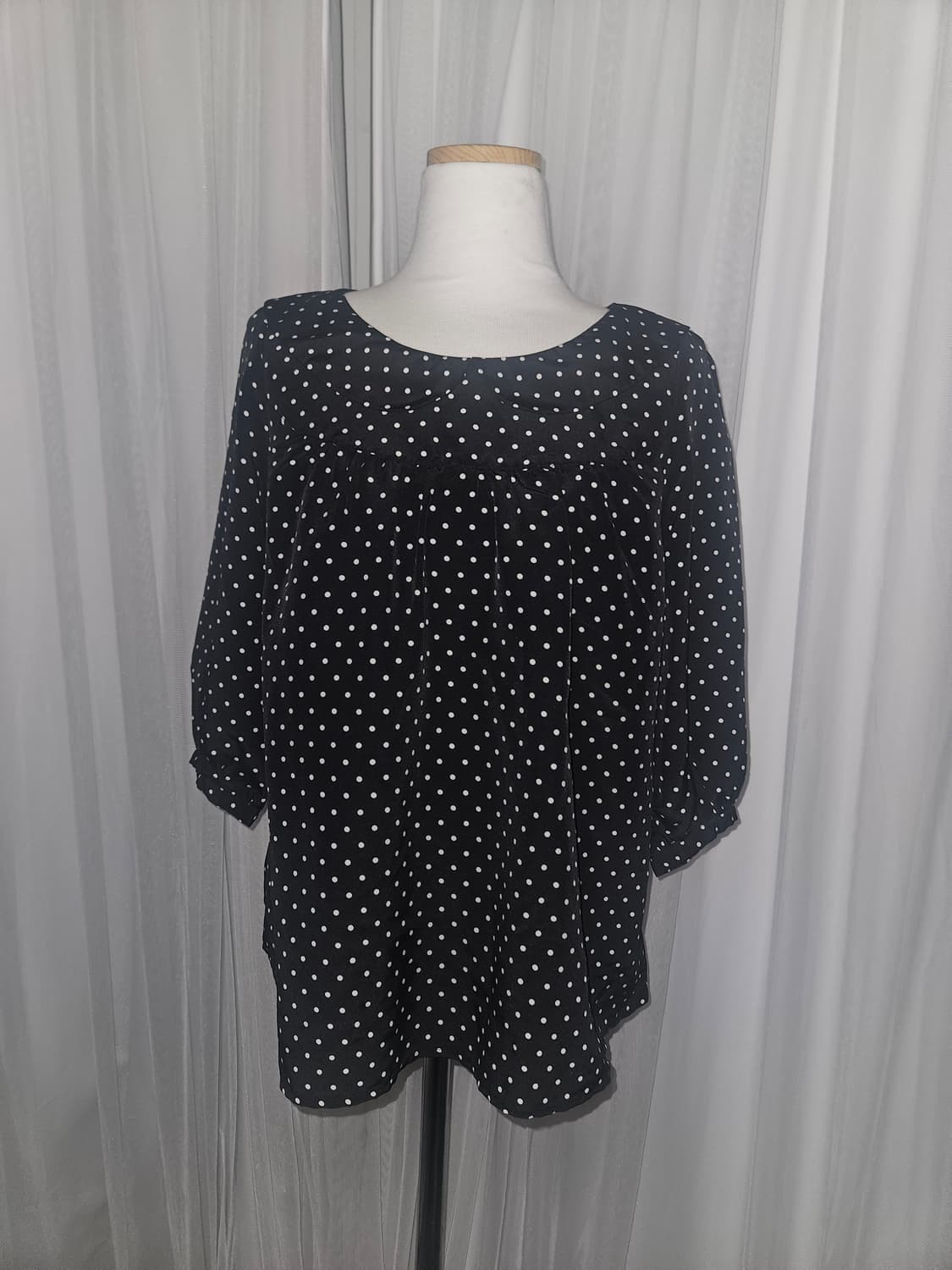 빈티지 도트 카라 블라우스 니혼진 공겜여주 히메갸루 모리 상품이미지1