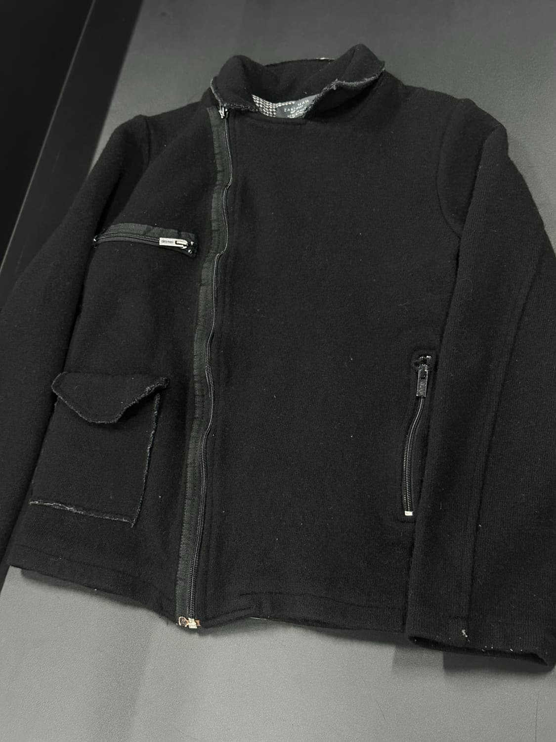  Zara 블랙 울 라이더 자켓 상품이미지3