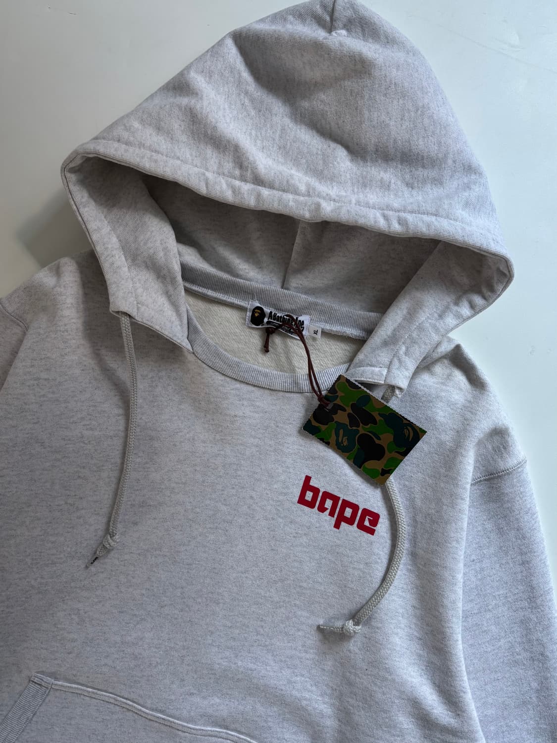 (미사용) Bape 베이프 멜란지그레이 풀오버 백프린팅 애프터 후드  상품이미지5