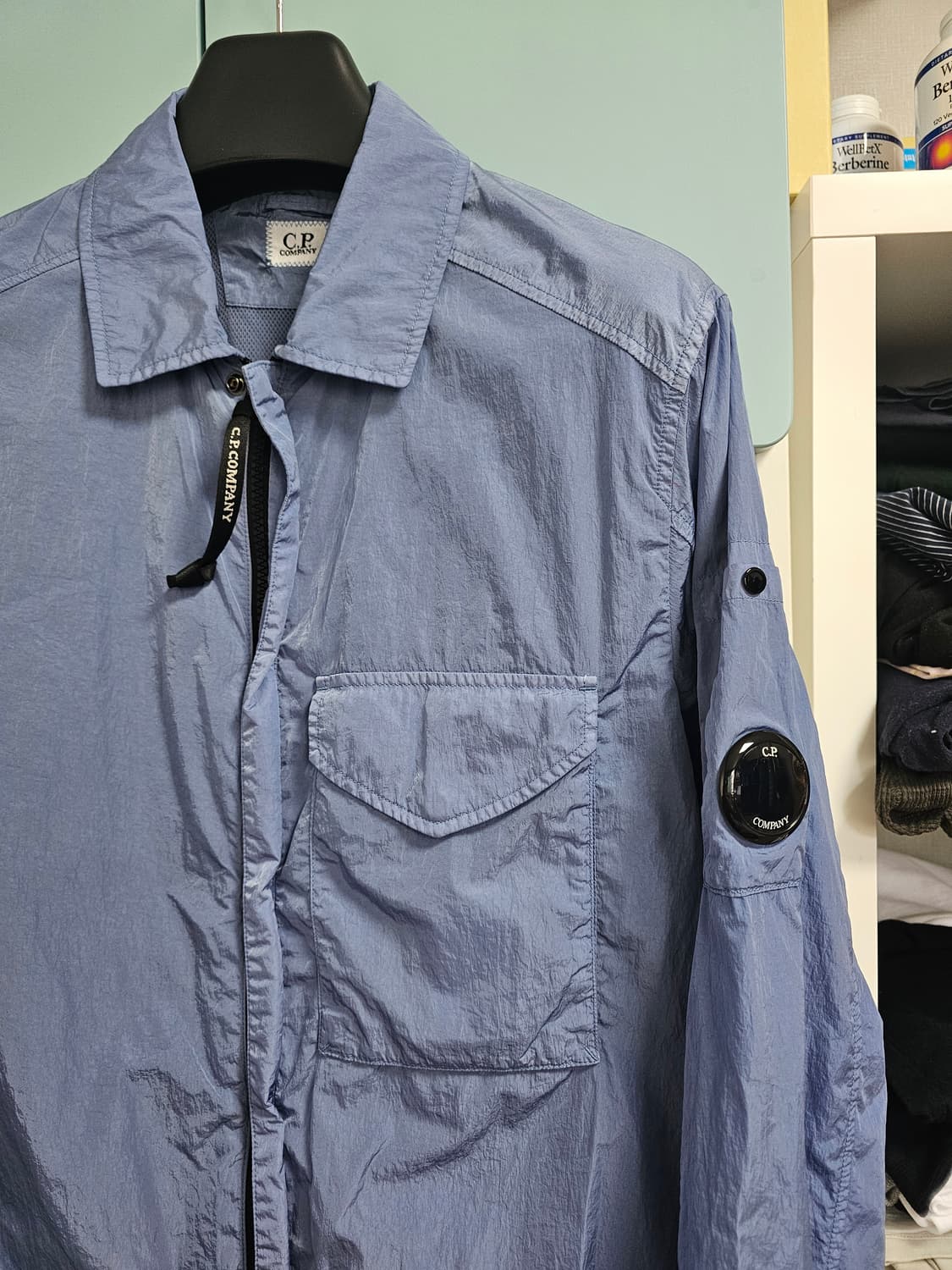 완전 새상품급 씨피 CP컴퍼니 크롬R 나일론 셔츠 자켓 파란색 팔아요~~ 상품이미지2
