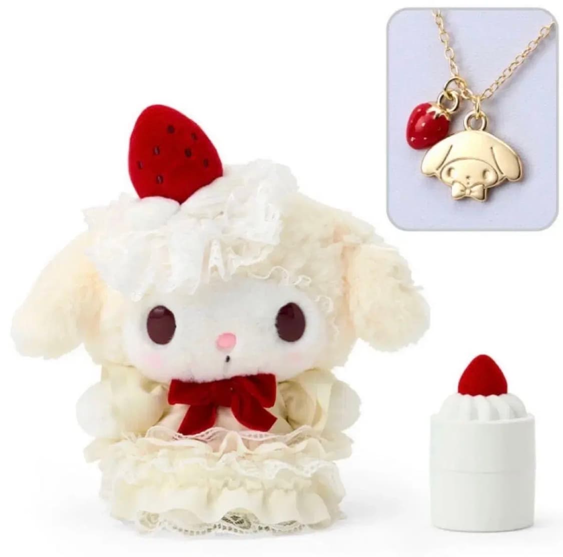 산리오 마이멜로디 딸기 쇼트케이크 누이 인형 세트 상품이미지2