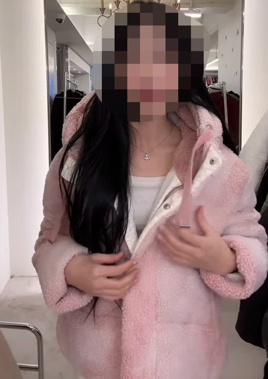 게스 핑크뽀글이 상품이미지1