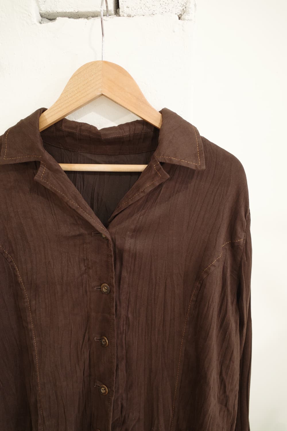 브라운 프릴 셔츠 상품이미지6