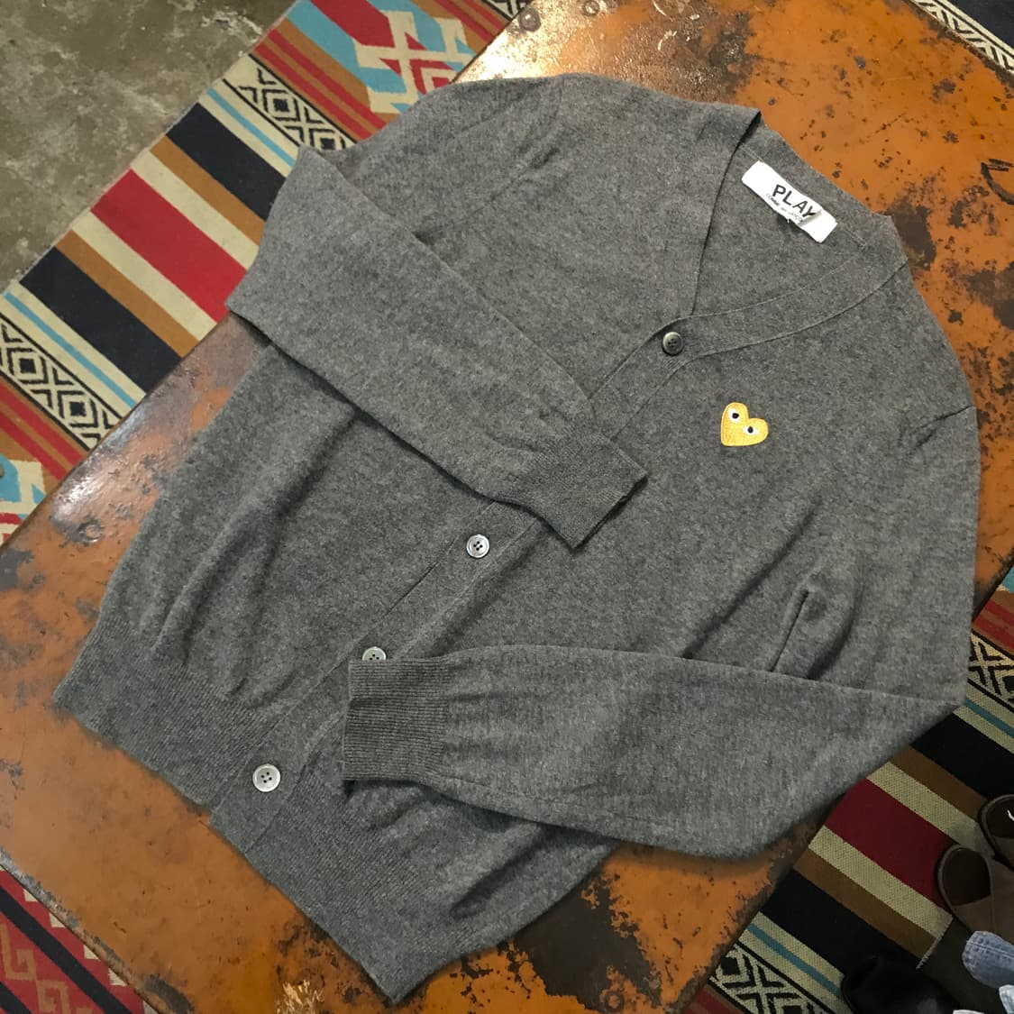 꼼데가르송 그레이 울 가디건 남성 102 여성 프리사이즈 상품이미지2