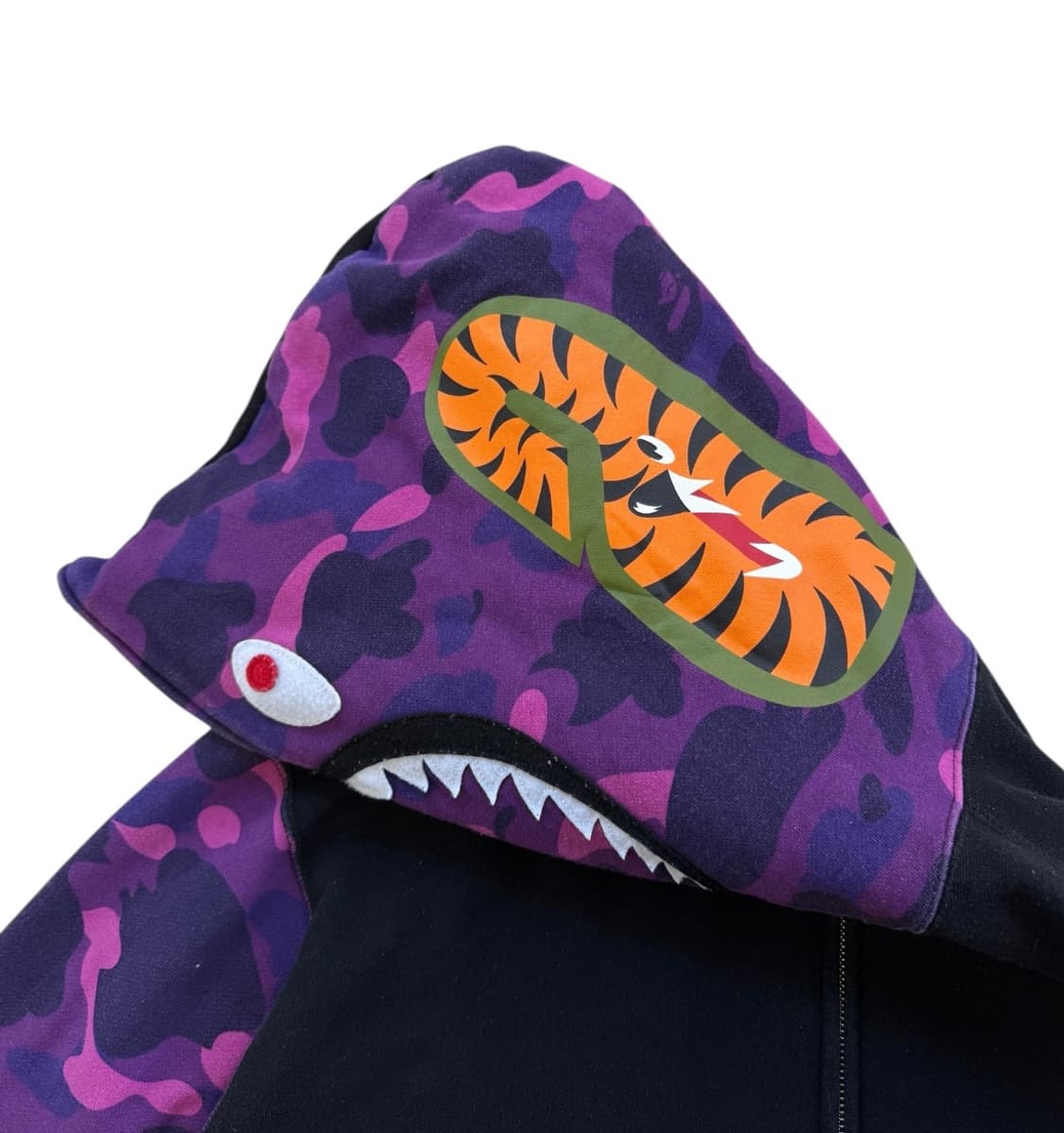 베이프 퍼플카모 샤크 후드집업 상품이미지6
