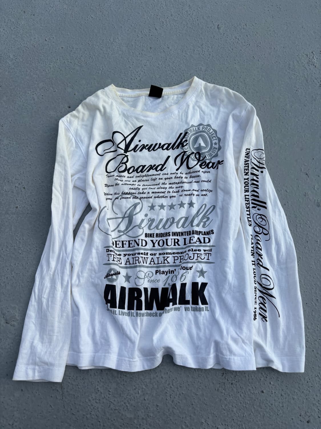 “Airwalk”Y2K Print White Sleeve 상품이미지1