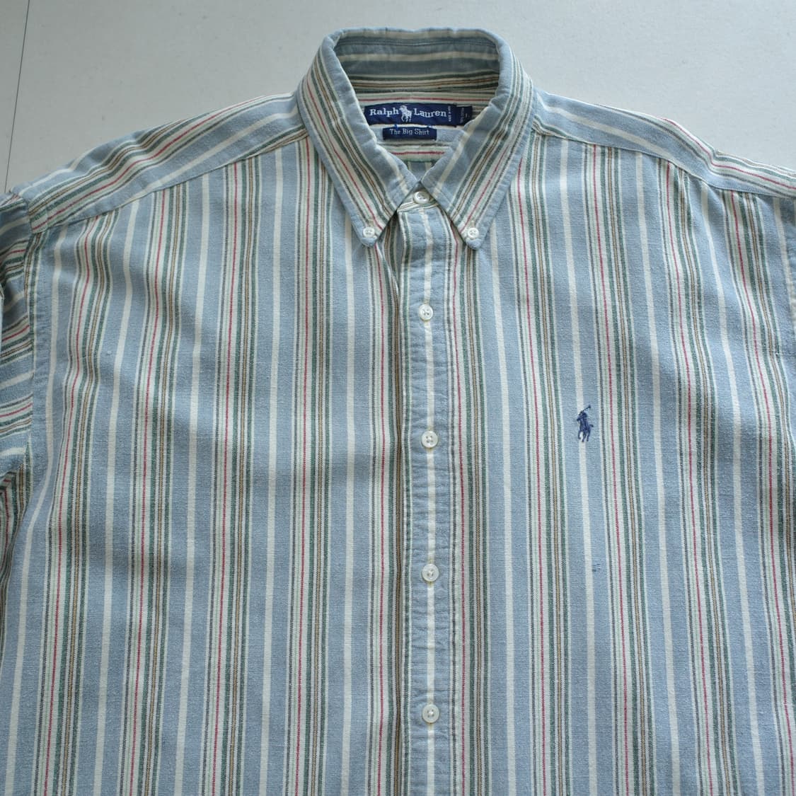 90s 폴로 랄프로렌 빅셔츠 스트라이프 옥스포드 셔츠 (L) 상품이미지1