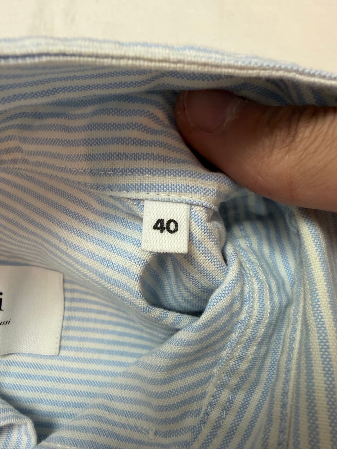 아미 스몰하트 로고 스트라이프 셔츠 블루 상품이미지6