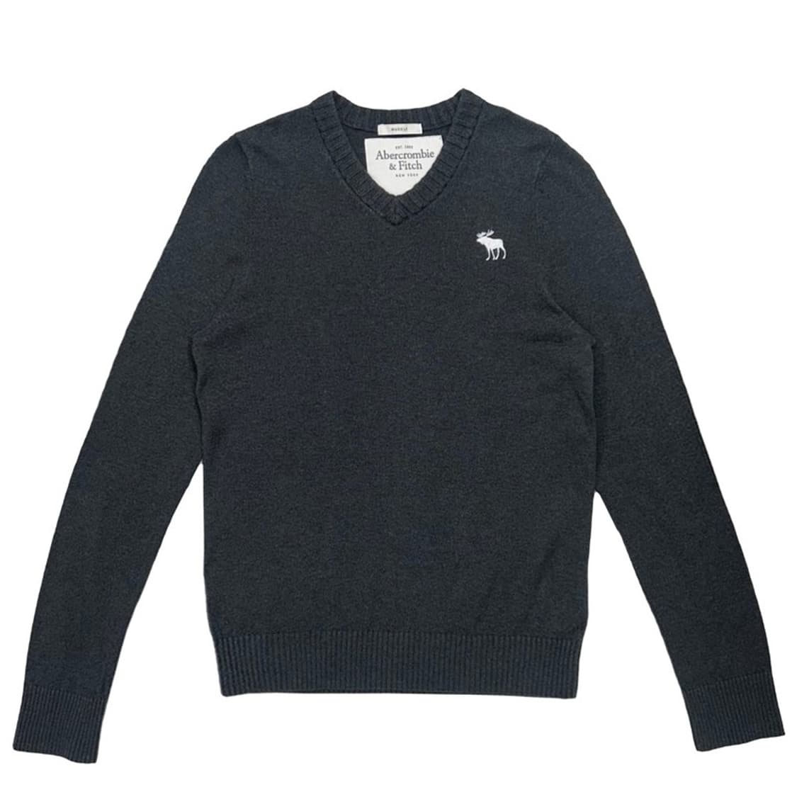 ABERCROMBIE & FITCH 다크그레이 캐시미어 브이넥 니트 S 상품이미지1