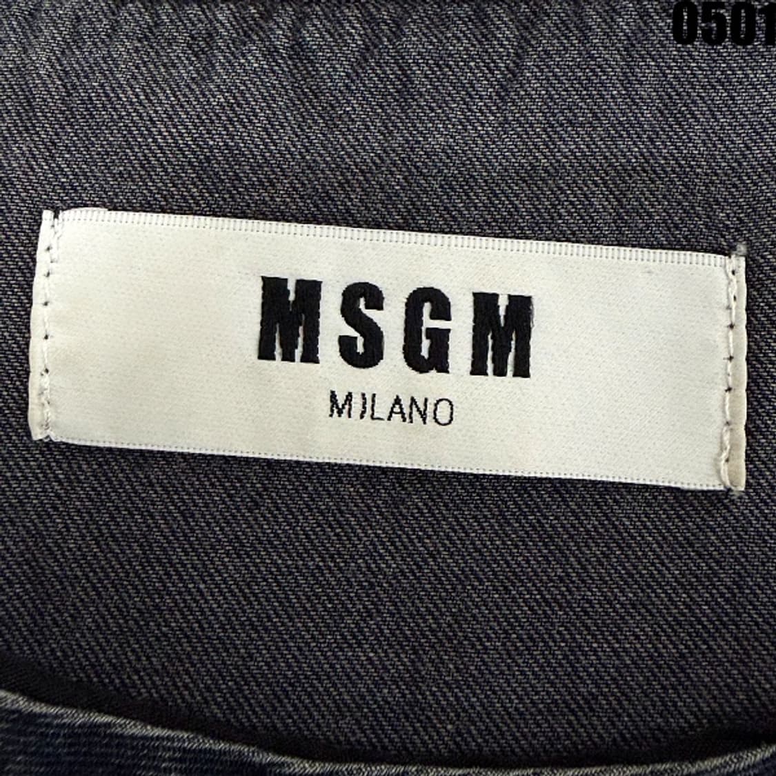 MSGM 밀라노 데님 반팔 티셔츠 백로고 48 0501 상품이미지4
