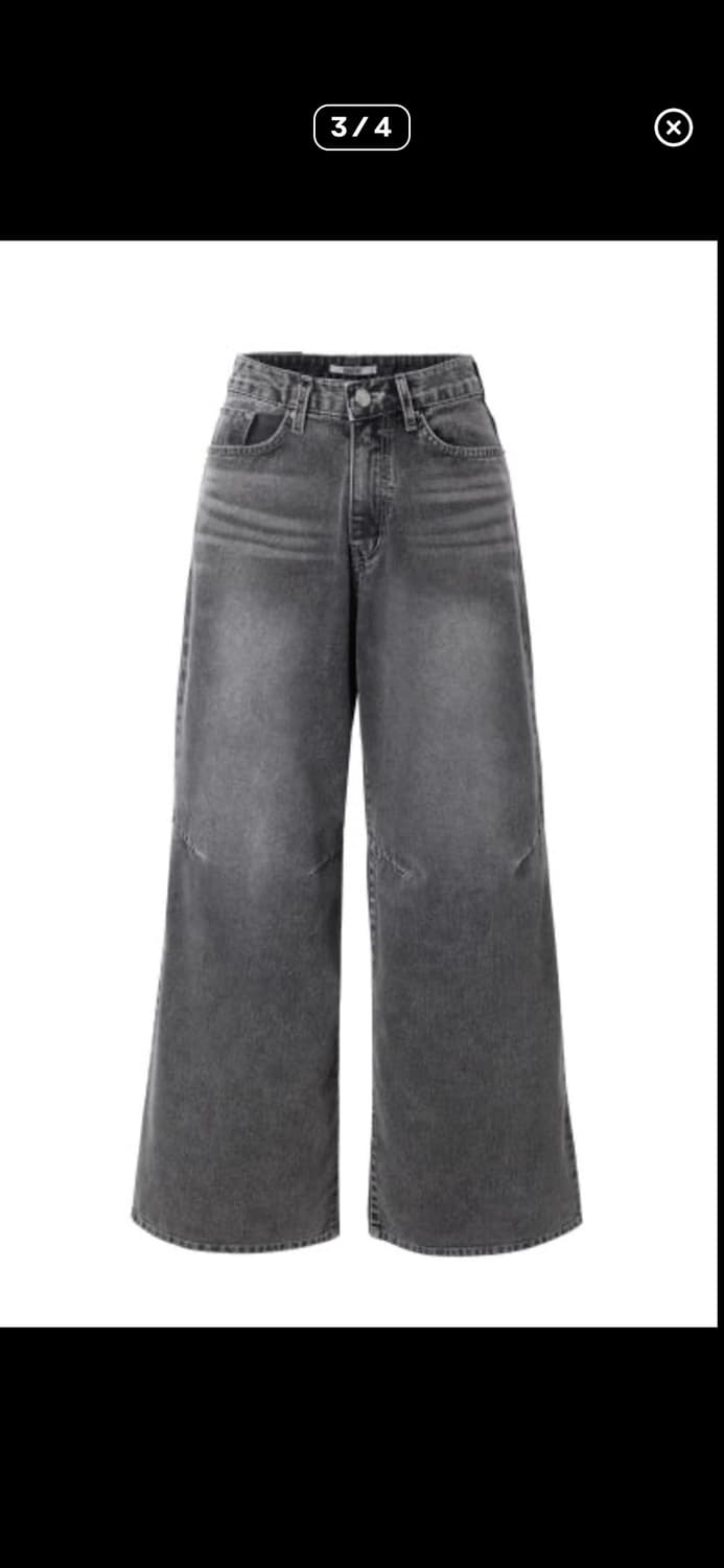 카키포인트 박시 데님 흑청 s 상품이미지2