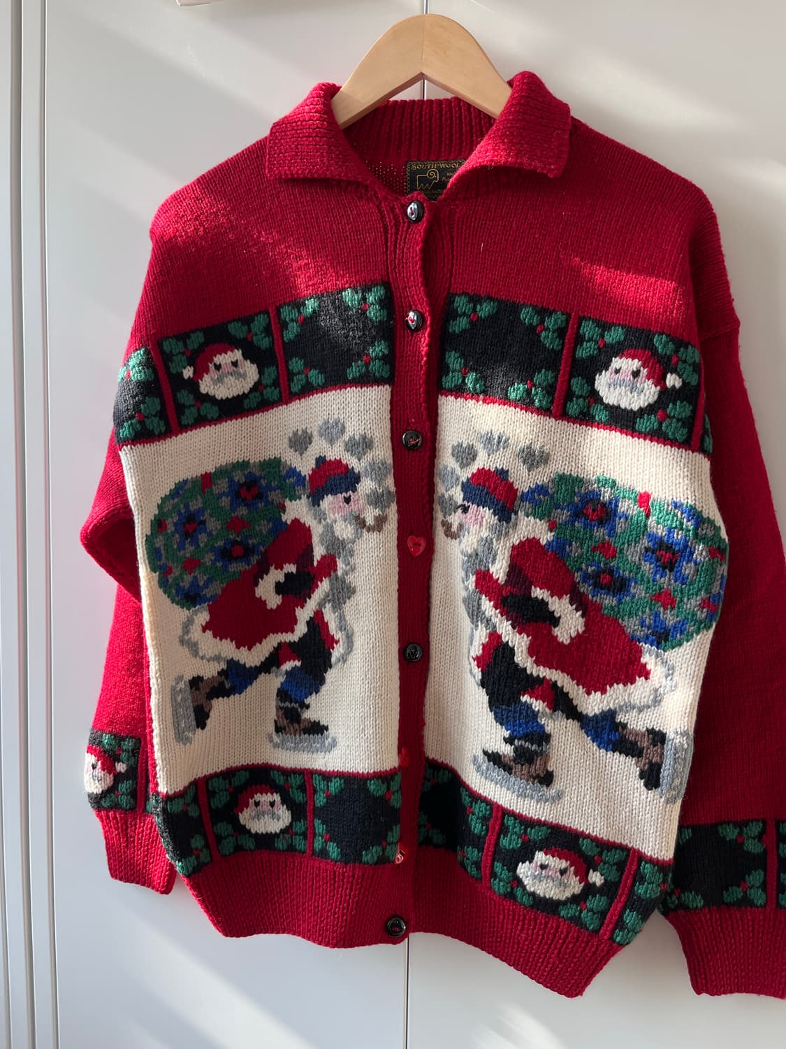 South wool 크리스마스 산타 울 가디건  상품이미지10