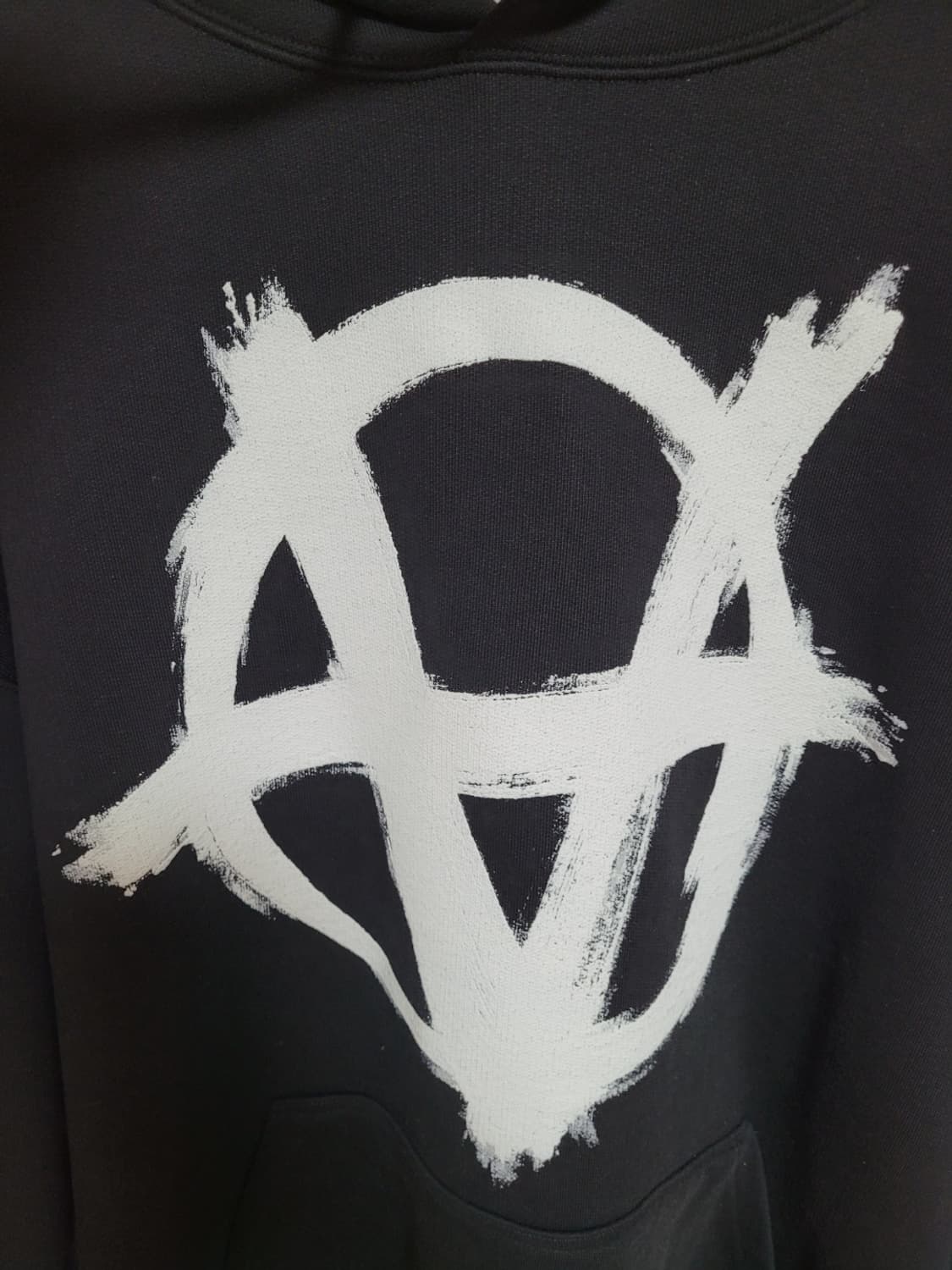 베트멍 블랙 아나키 레터링 오버핏 후드티셔츠 S 상품이미지3