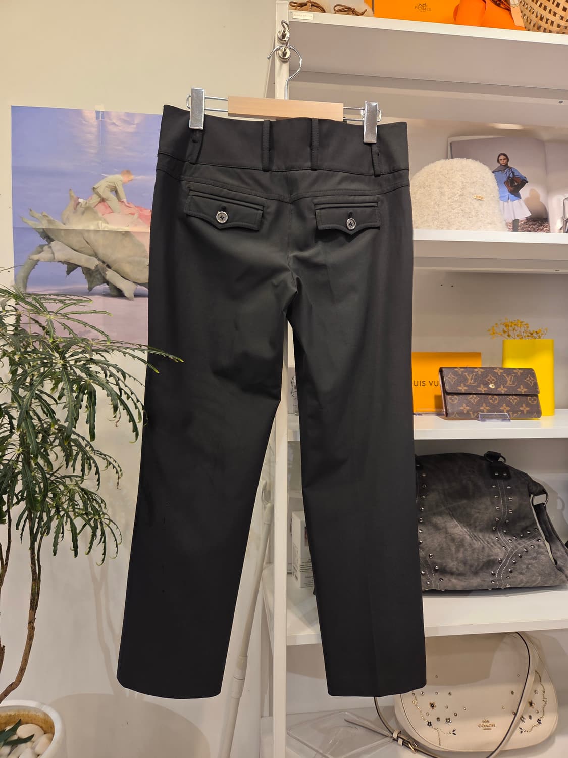 버버리 블랙 로우 웨스트 스트레치 팬츠 상품이미지6