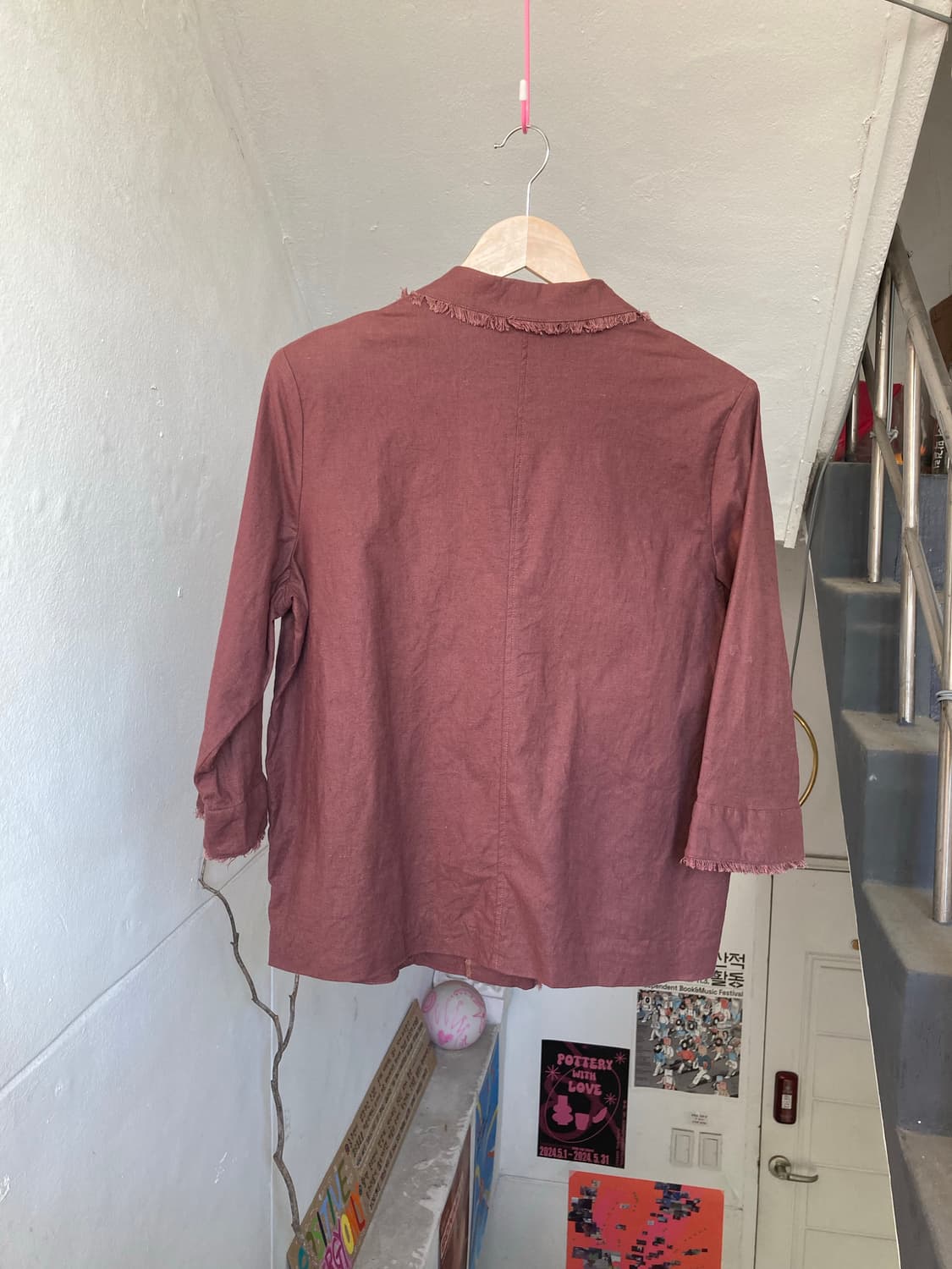 에스닉 버건디 프린지 자켓 상품이미지5