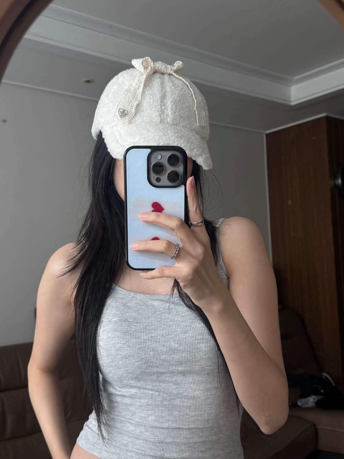 뽀글이 리본 볼캡 상품이미지3