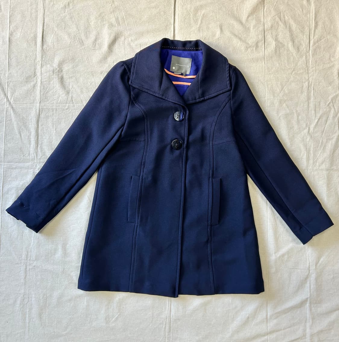 네이비 배색 저지 아우터 코트 상품이미지1