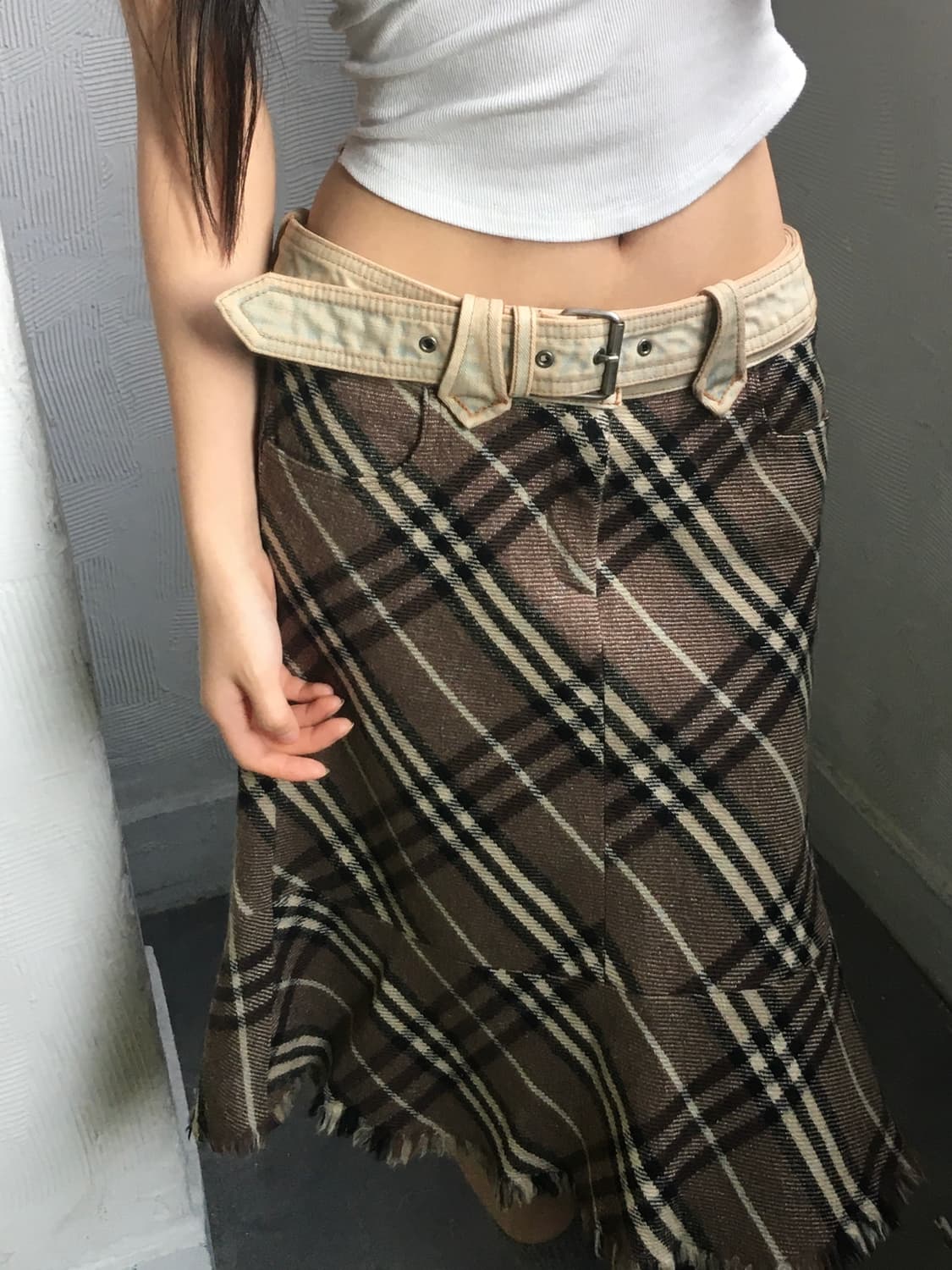 Burberry 버버리 블루라벨 노바체크 벨티드 스커트 상품이미지2