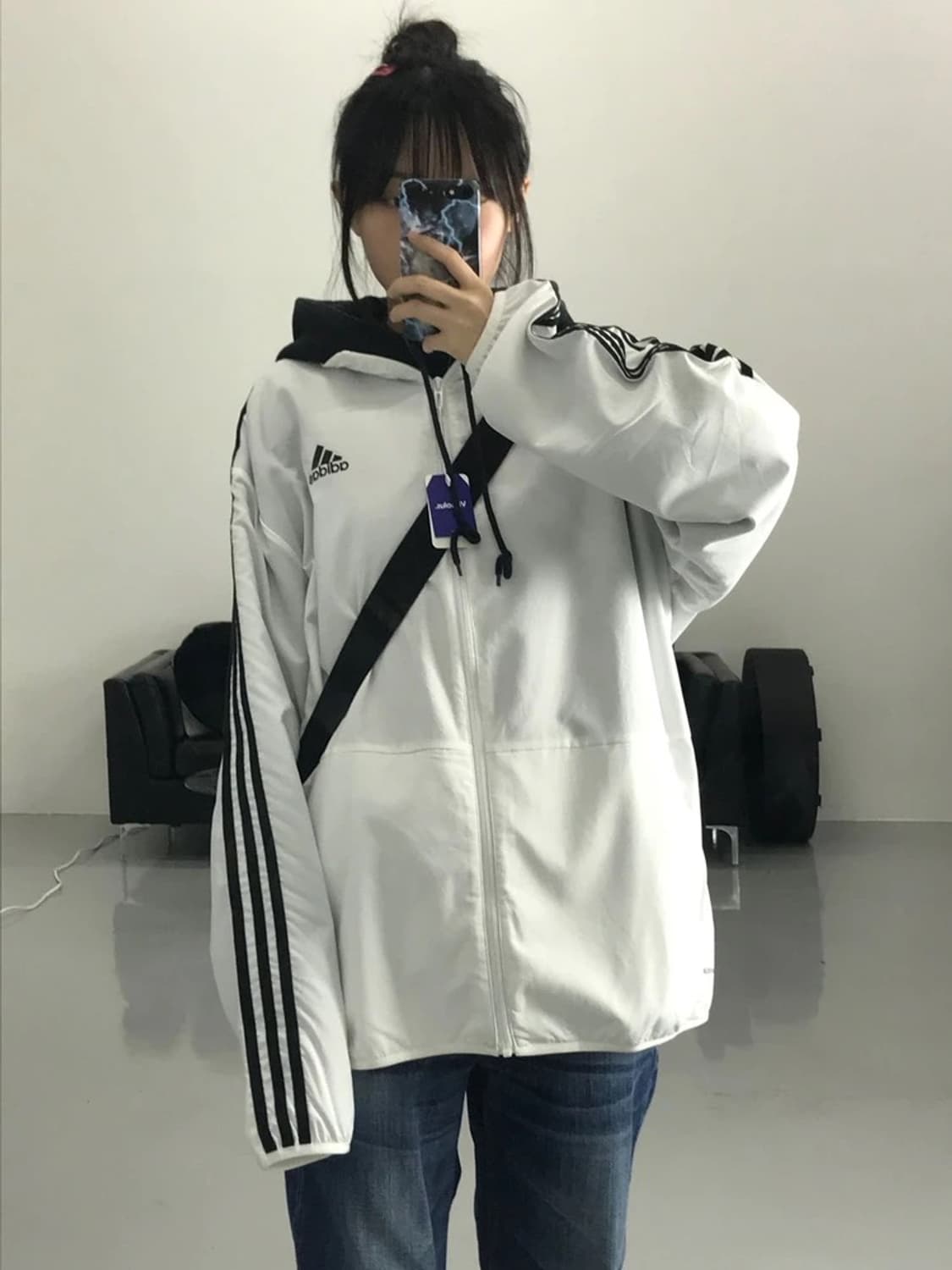 아디다스 화이트 바람막이 상품이미지2