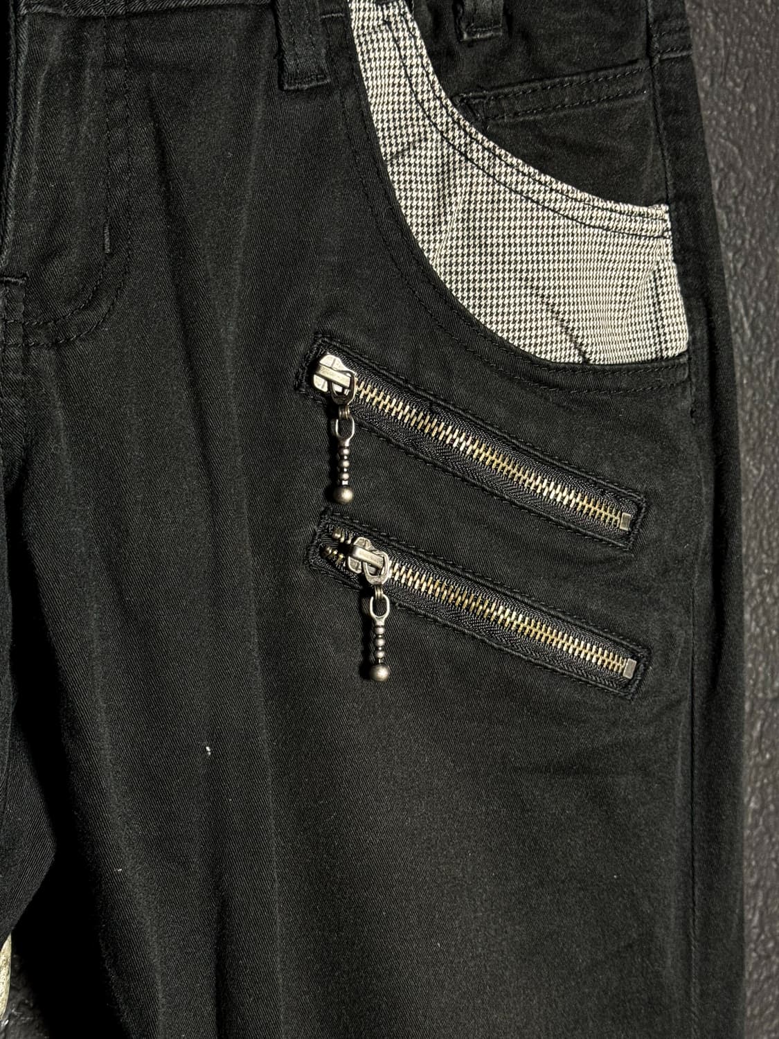 Black Zip Contrast Pants 상품이미지4