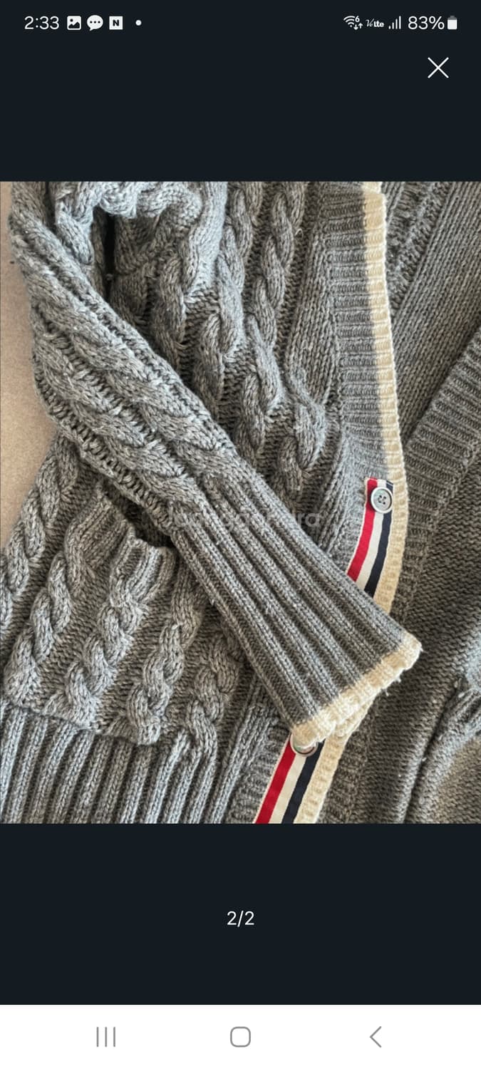 톰브라운 그레이 케이블니트.   1 상품이미지2