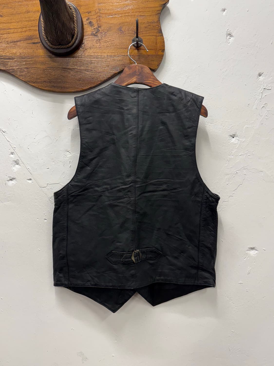 66) Old UNIQLO Leather Western Vest 상품이미지4