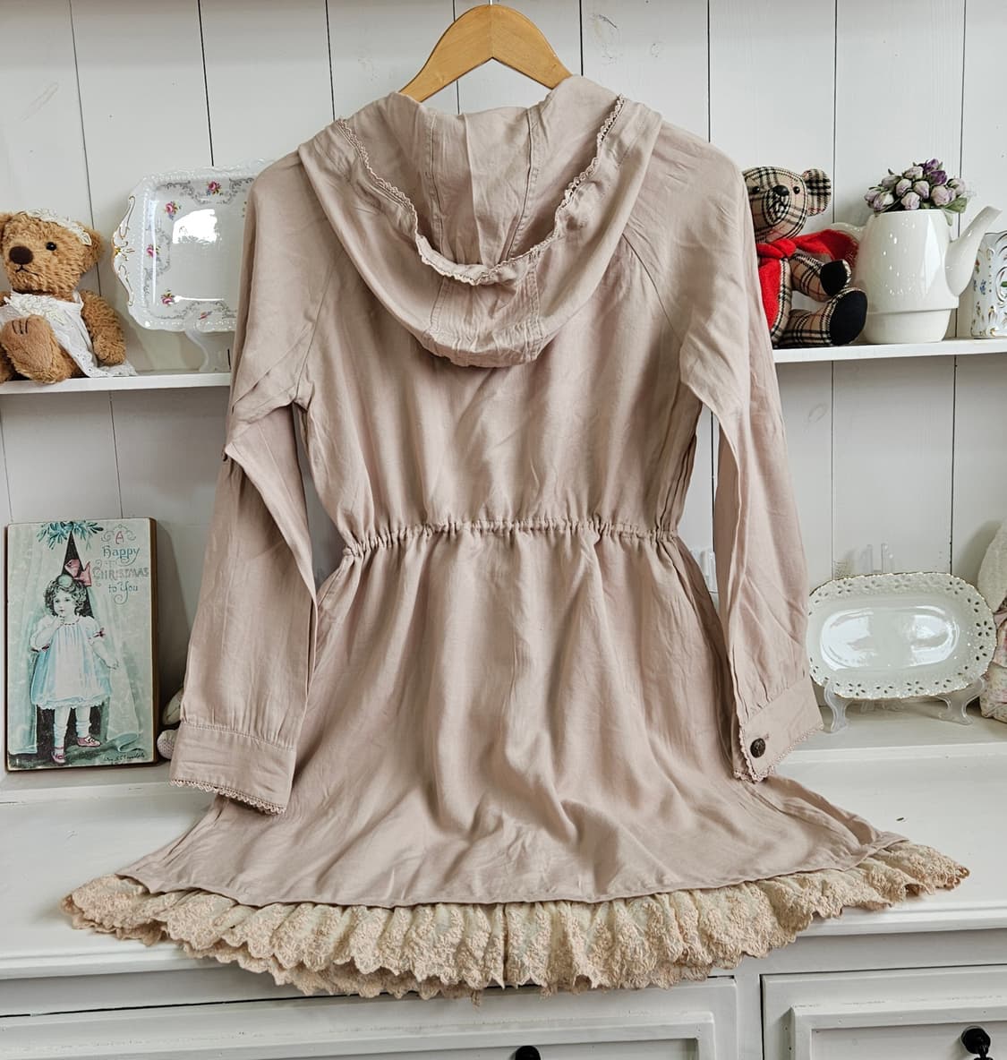 엑시즈팜(Axes Femme) 레이스 레이어드 후드 코트 상품이미지5