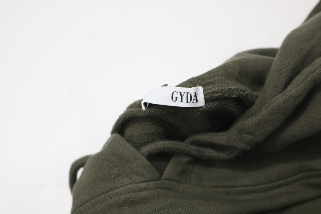 GYDA 제이다 백로고 토끼 자수 카키 오버핏 후드티 상품이미지7
