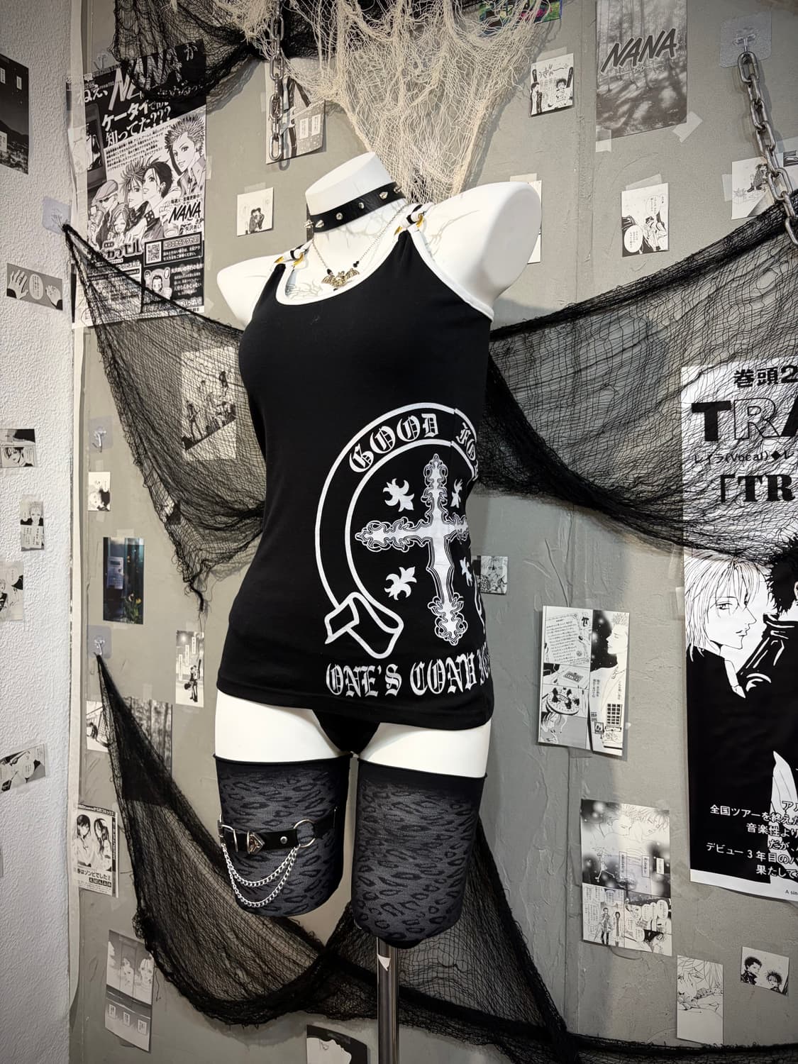 Y2K cross Printing ring Cross-back strap 상품이미지4