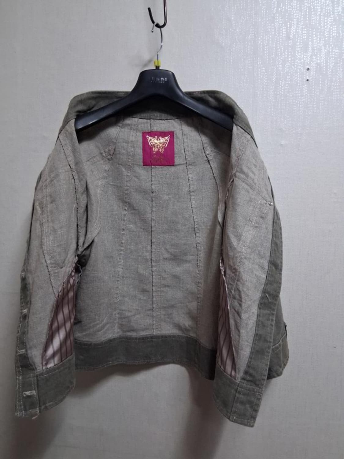 Pink Popillon 린넨 크롭쟈켓 5566 슬림체형 66까지 상품이미지4