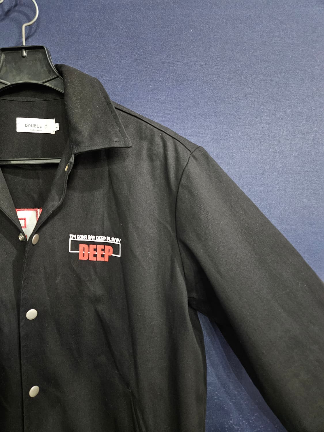 더블제이 프린팅 블랙 남성 세미오버핏 100 데님자켓  상품이미지4