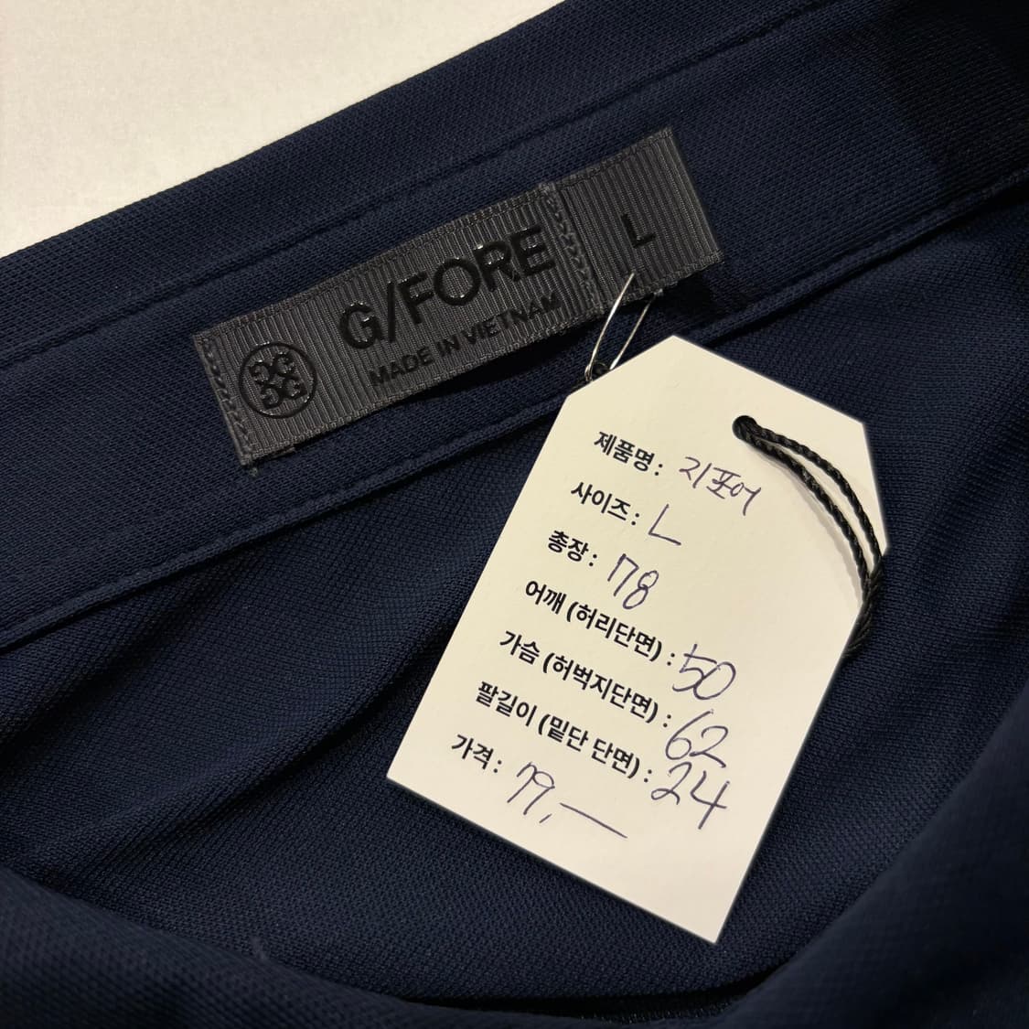 [L] 지포어 GFORE 네이비 반팔 폴로티셔츠 C762 상품이미지4