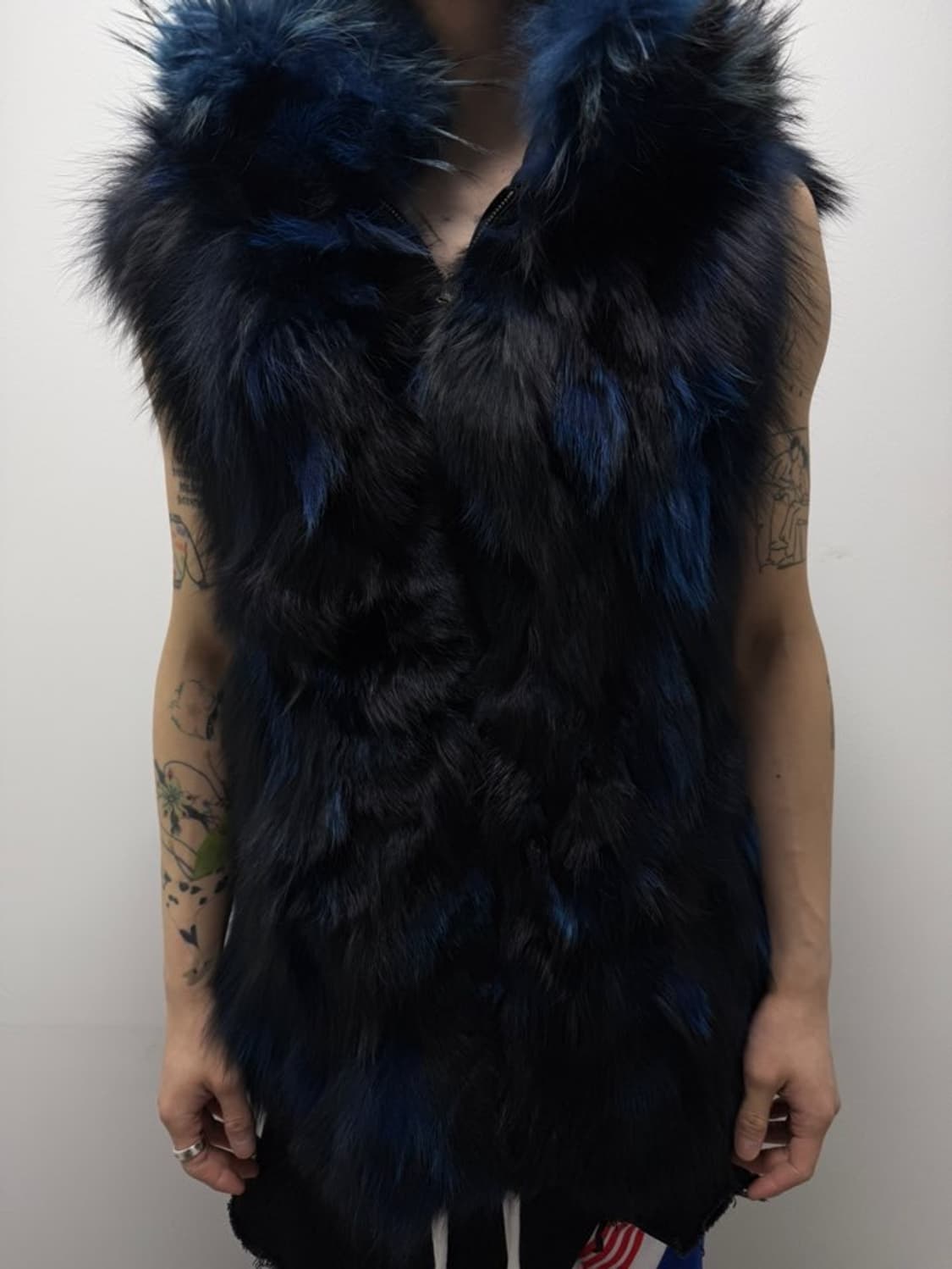 VTG FOX & RACCOON FUR HOOD VEST 상품이미지8