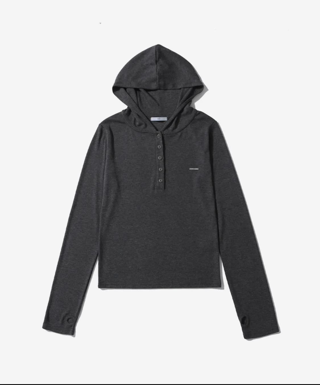 어니브 스틸 로고 버튼 후디 차콜 상품이미지2