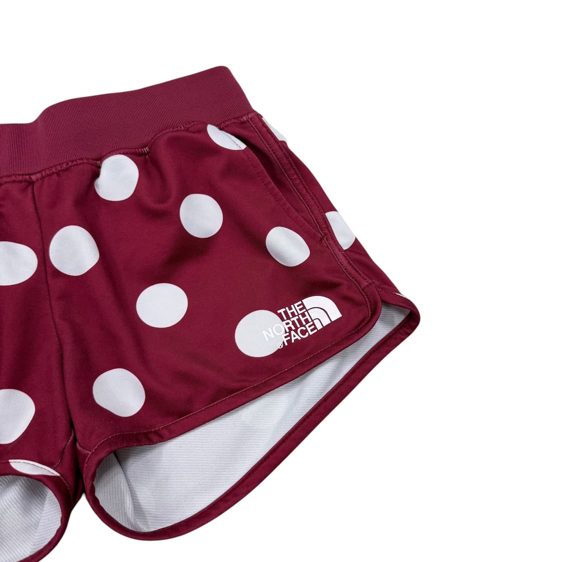노스페이스 빈티지 도트 땡땡이 폴카 패턴 쇼츠 반바지 버건디 레드 상품이미지2
