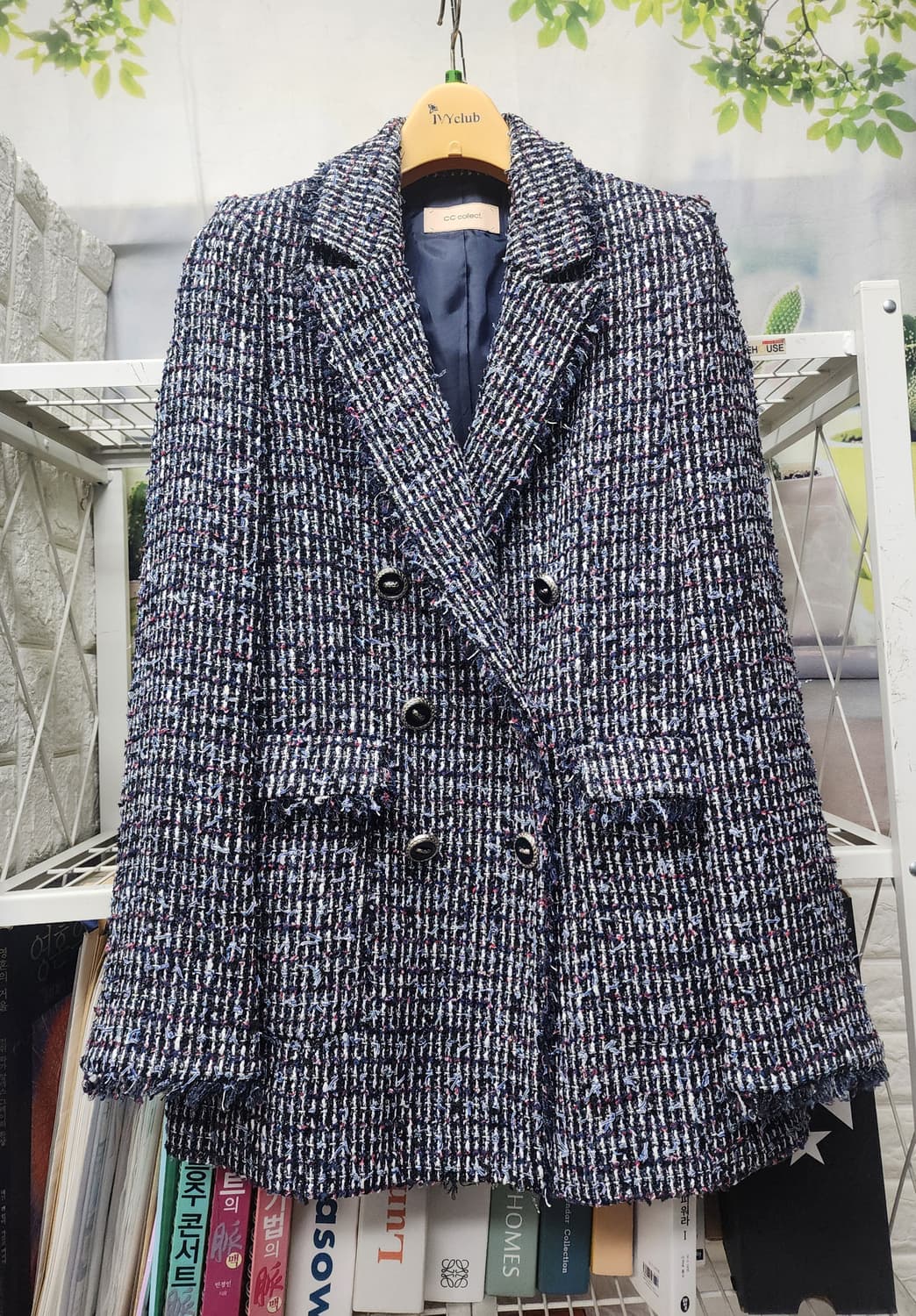 씨씨콜렉트 여성 트위드자켓 55 간절기 프린지 더블자켓 WM08 상품이미지1