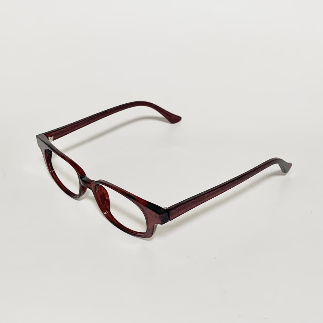 980 데드스탁 빈티지 안경테 레트로 직사각형 브라운 뿔테 아세테이트 상품이미지3