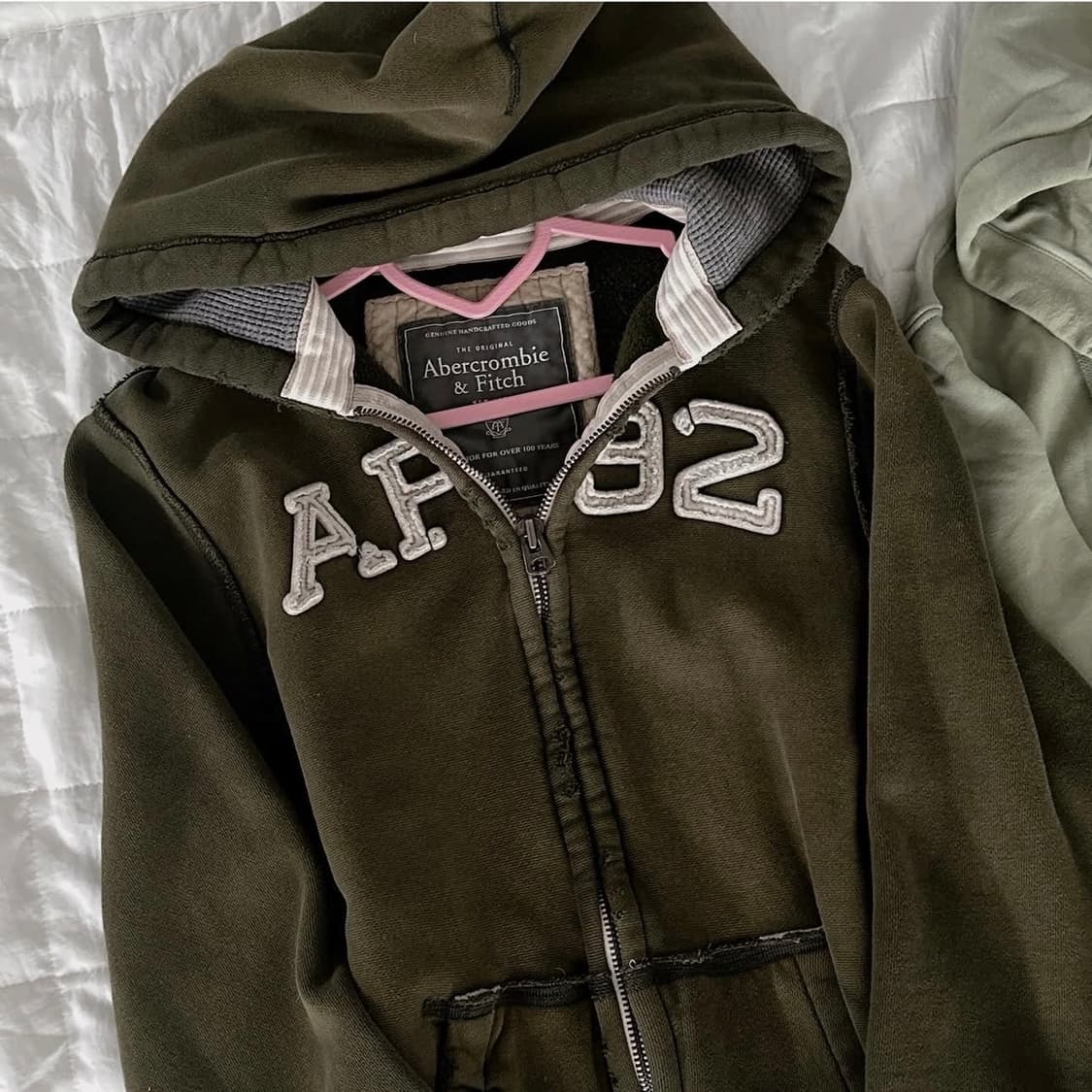 아베크롬비 카키 말차 후드집업 XL 상품이미지2