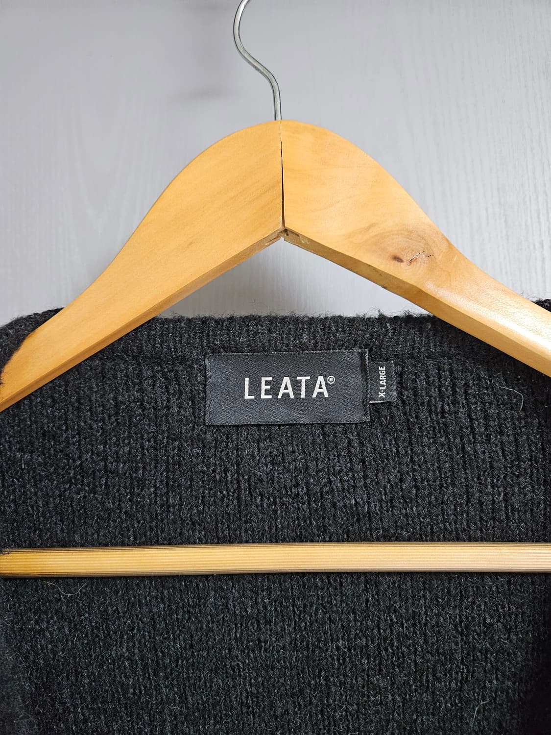 리타 LEATA 블랙 알파카 가디건 XL 상품이미지3