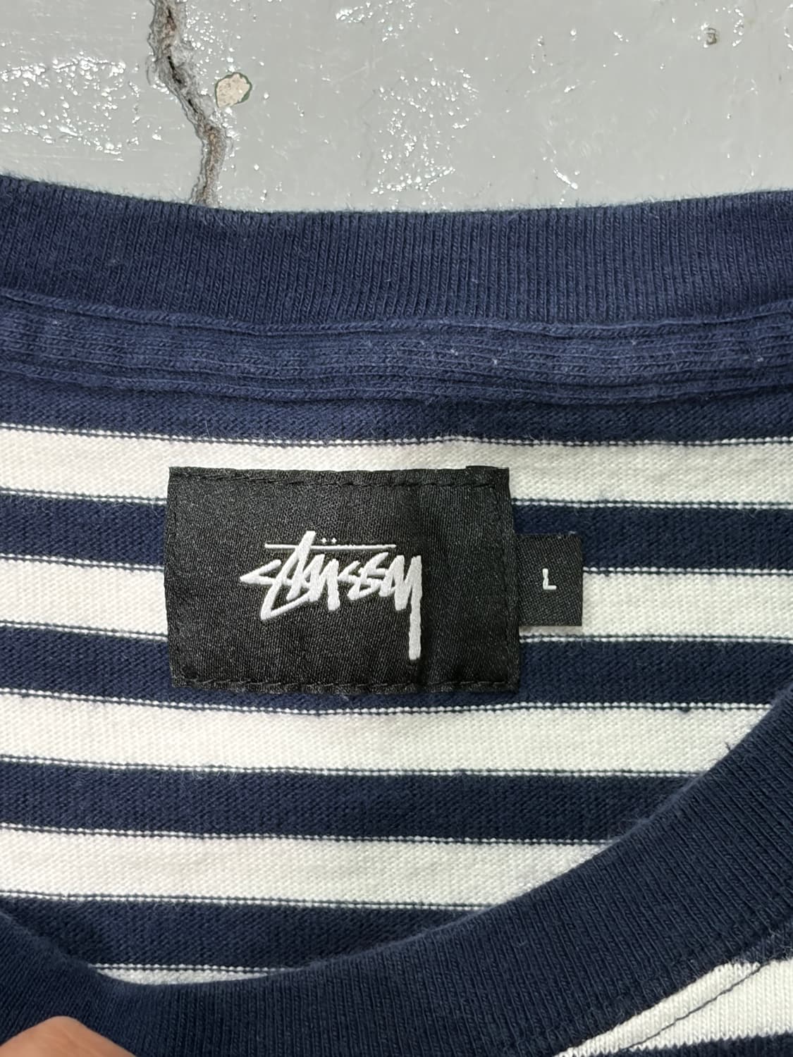 스투시(Stussy) 네이비,화이트 스트라이프 반팔 상품이미지3