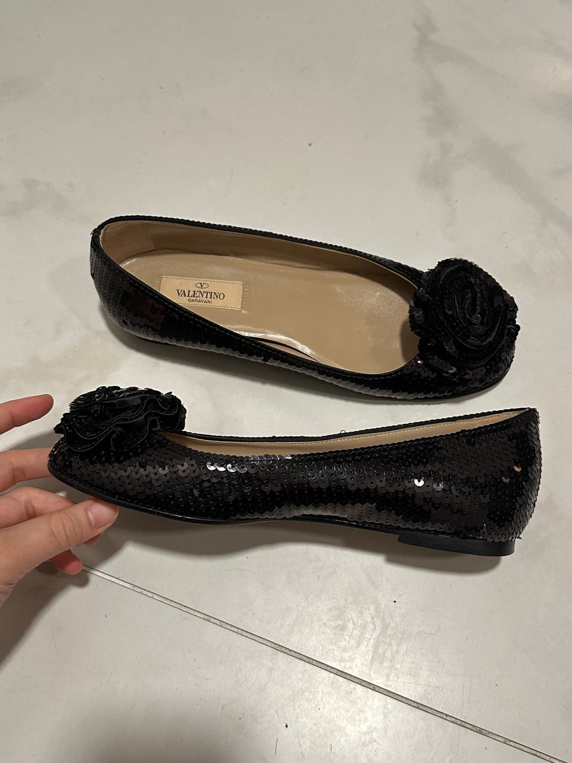 valentino 스팽글 꽃 플랫슈즈 상품이미지3