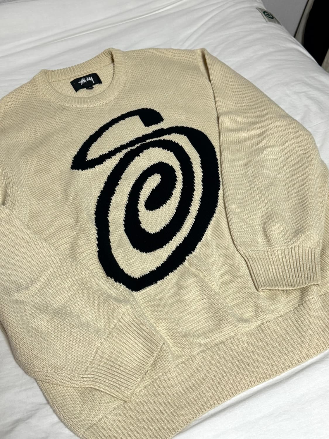 스투시 컬리 s 스웨터 내추럴 L사이즈 상품이미지2