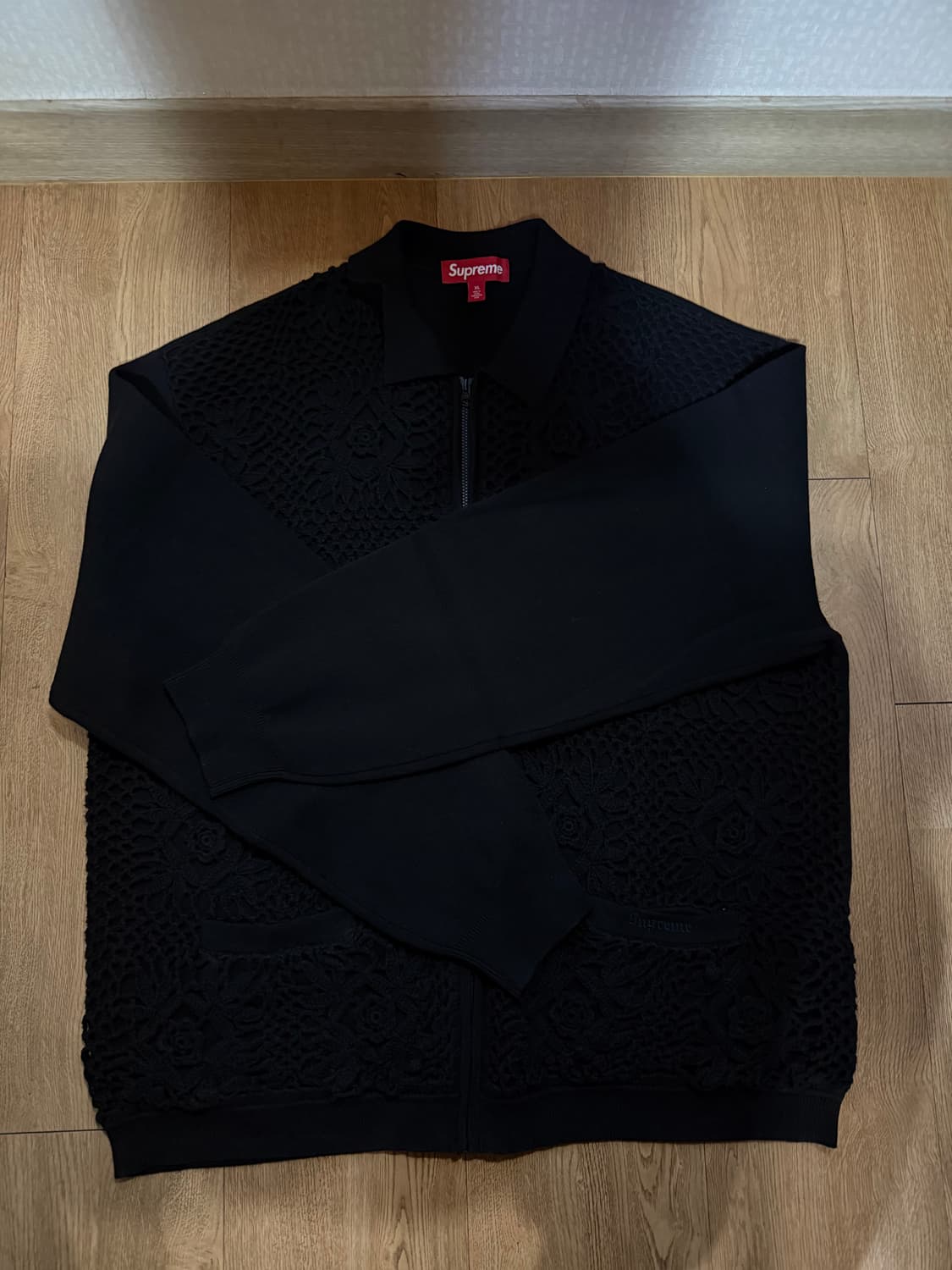 (10) 슈프림 크로쳇 집업 가디건 블랙 XL(새상품) 상품이미지2