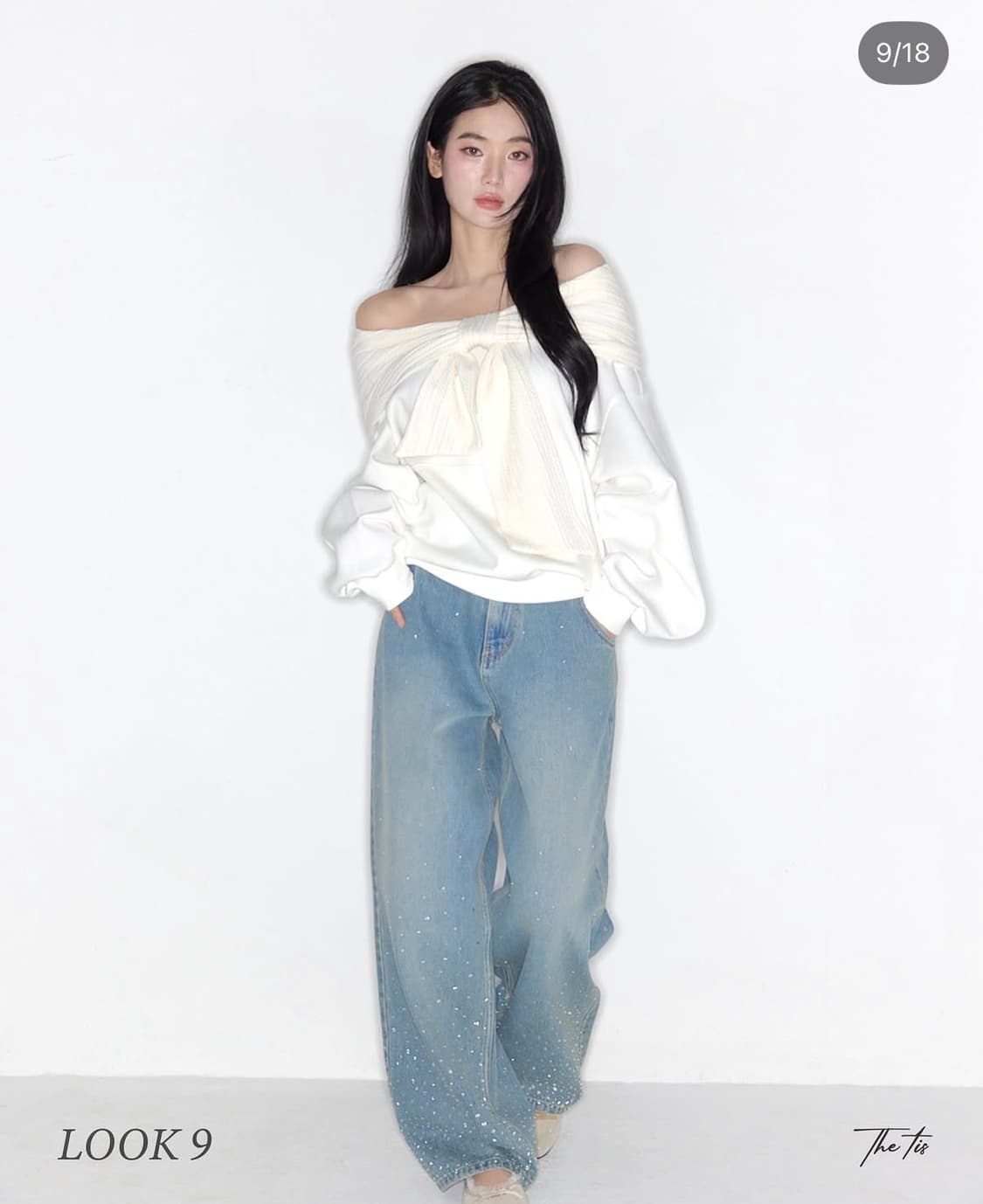 더티스 투웨이 리본 오프숄더 후디 아이보리 상품이미지1