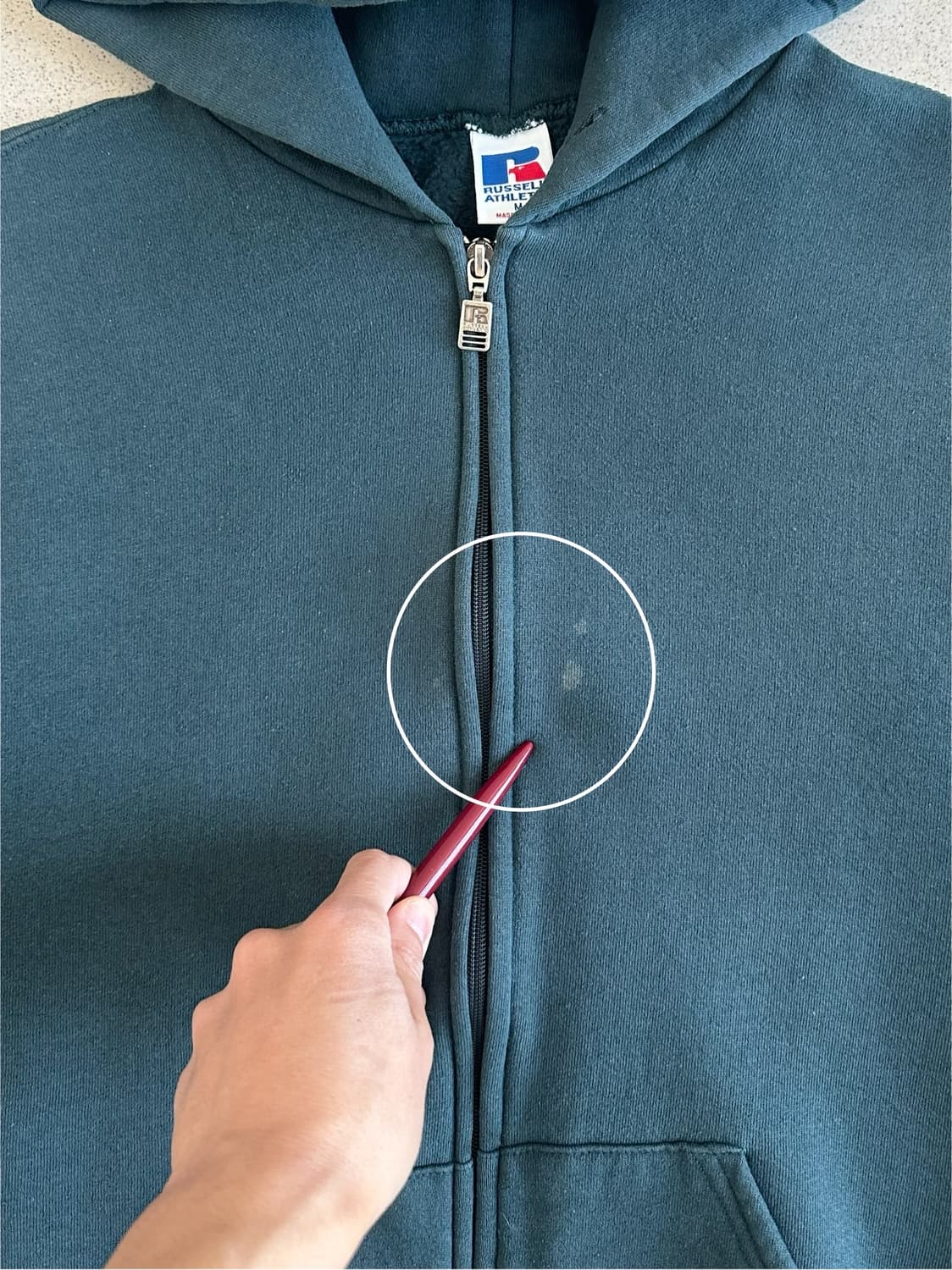 90s 빈티지 러셀 후드집업 M USA 상품이미지5