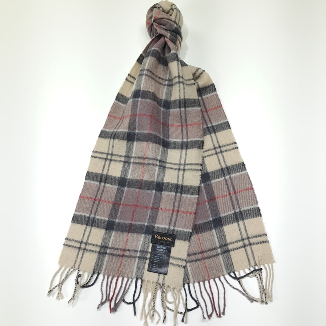 MX588 바버 램스울 윈터타탄 체크 베이지 머플러 목도리 상품이미지2