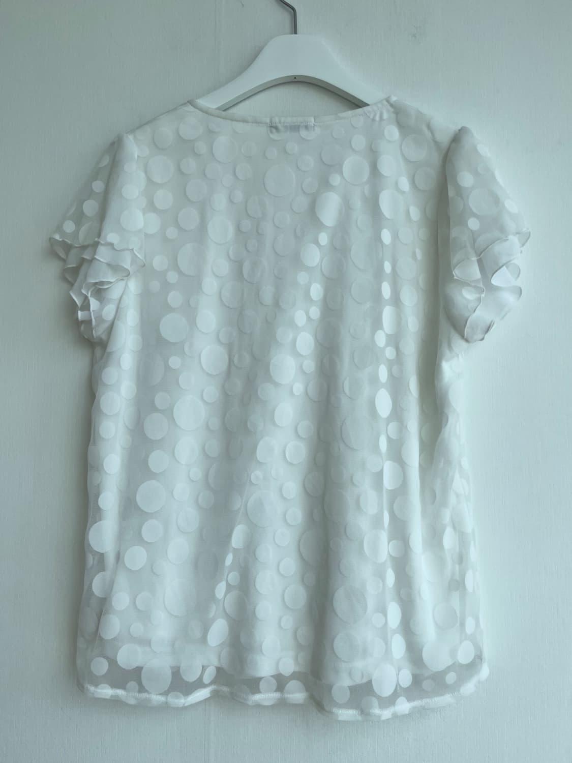 *SALE) VIVERE 화이트 도트 쉬폰 블라우스 상품이미지5